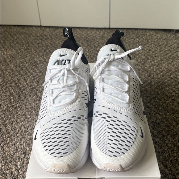 Nike Air Max 270 White and Black Sneakers - Picture 1 of 4